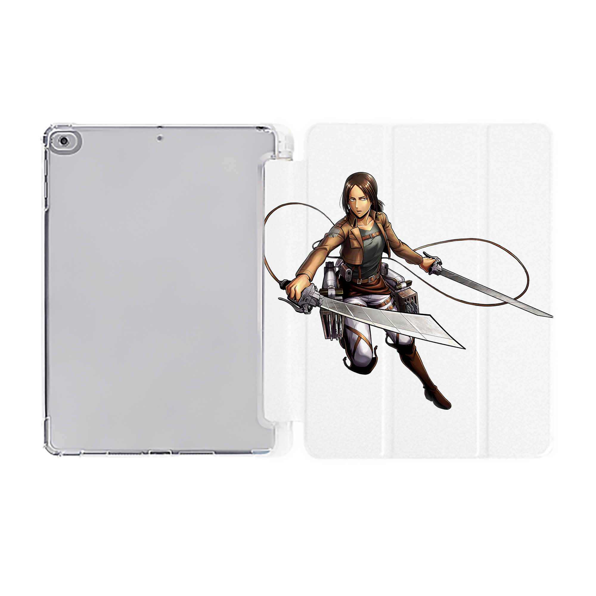 （画像用） 進撃の巨人 Attack on Titan IPad ケース ペン収納付き 三つ折りスタンド PUレザー×シリコン 対応機種9.5/10.5/10.9インチ